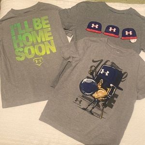 Boys Under Armour shirts, size small, set of 3